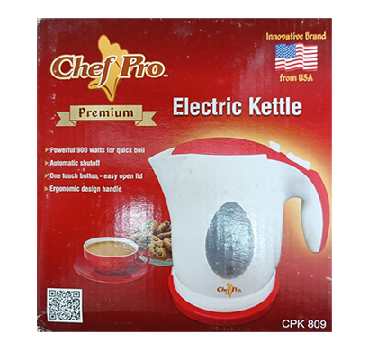 chef pro cpk809 electric kettle (red, 0.9 ltr)