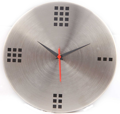 cosmosgalaxy i2843 dots designer stainless steel silver round wall clock
