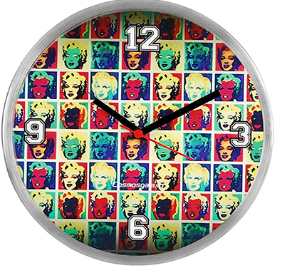 cosmosgalaxy i2923 round stainless steel and plastic multi-color printed wall clock