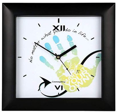 cosmosgalaxy i3228 zest designer plastic wall clock for home, black