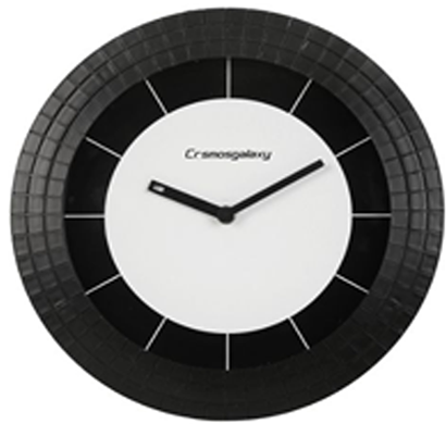 cosmosgalaxy i3471 zest designer round plastic wall clock, black