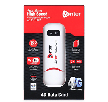 enter unlocked e-d4g+ 100 mbps dongle (white)