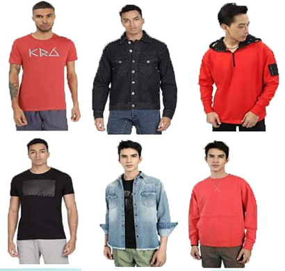 kra men topwear & bottomwear products