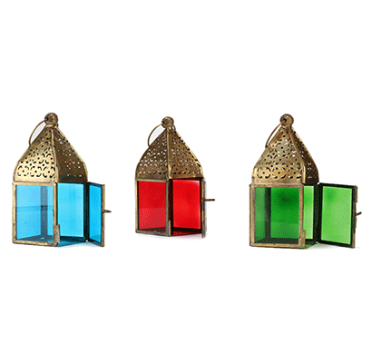 moroccan square lanterns - set of 3