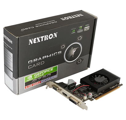nextron nvidia geforce gt 730 4gb 64-bit ddr3 pci express graphic card / pci-e 2.0 / 4gb / ddr3 / 64 bit / d-sub(vga) / dvi-d/ hdmi / hdcp support/ 384 cuda core / direct x 12 / 3d accelerator/ silent