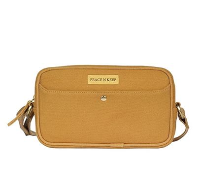 peace n keep mellow mustard sling bag (yellow)