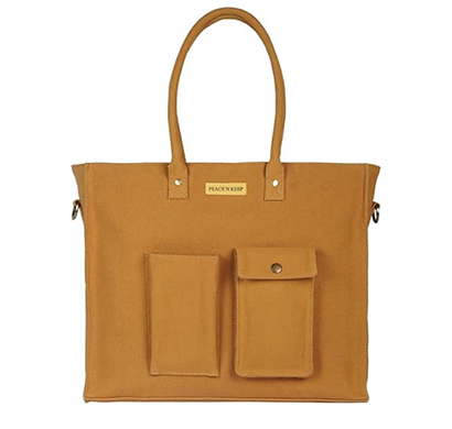 peace n keep mustard bliss totebag (yellow)