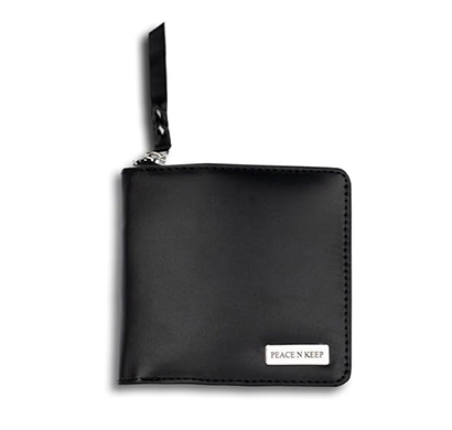 peace n keep inkwell compact wallet vegan leather (matte black)