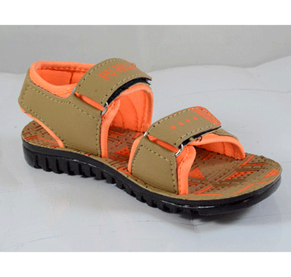 pu hills size 5 to 10 kids sandals tan orange
