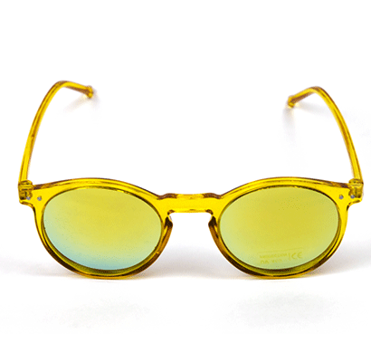 siete 400 uv protected sunglasses, spain, unisex, oval, medium size yellow