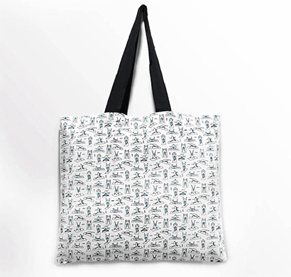 squares and squiggles tote bag