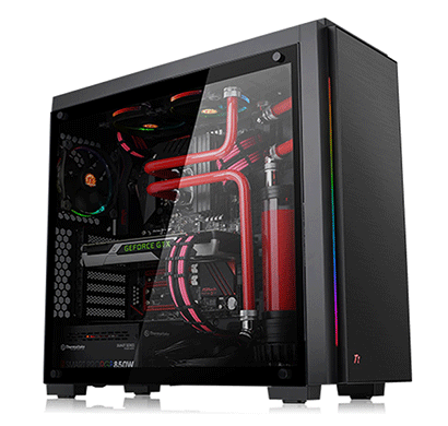 thermaltake (ca-1h7-00m1wn-00 versa n23) tempered glass rgb mid-tower cases (black)