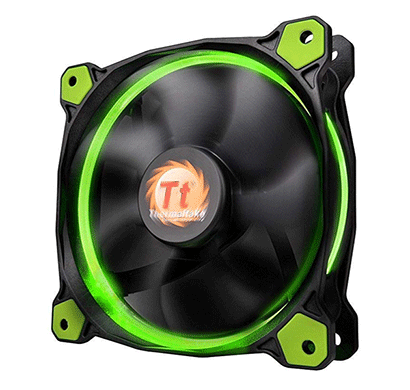 thermaltake (cl-f058-pl12gr-a) riing 12 high static pressure led radiator fan (green)