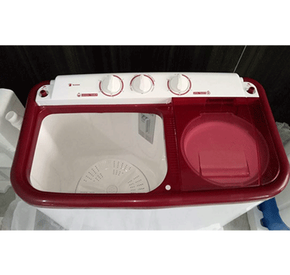 unbranded 6.5kg semi washing machine maroon and white (1 year warranty)